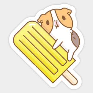 Guinea pig and yellow ice pop Sticker